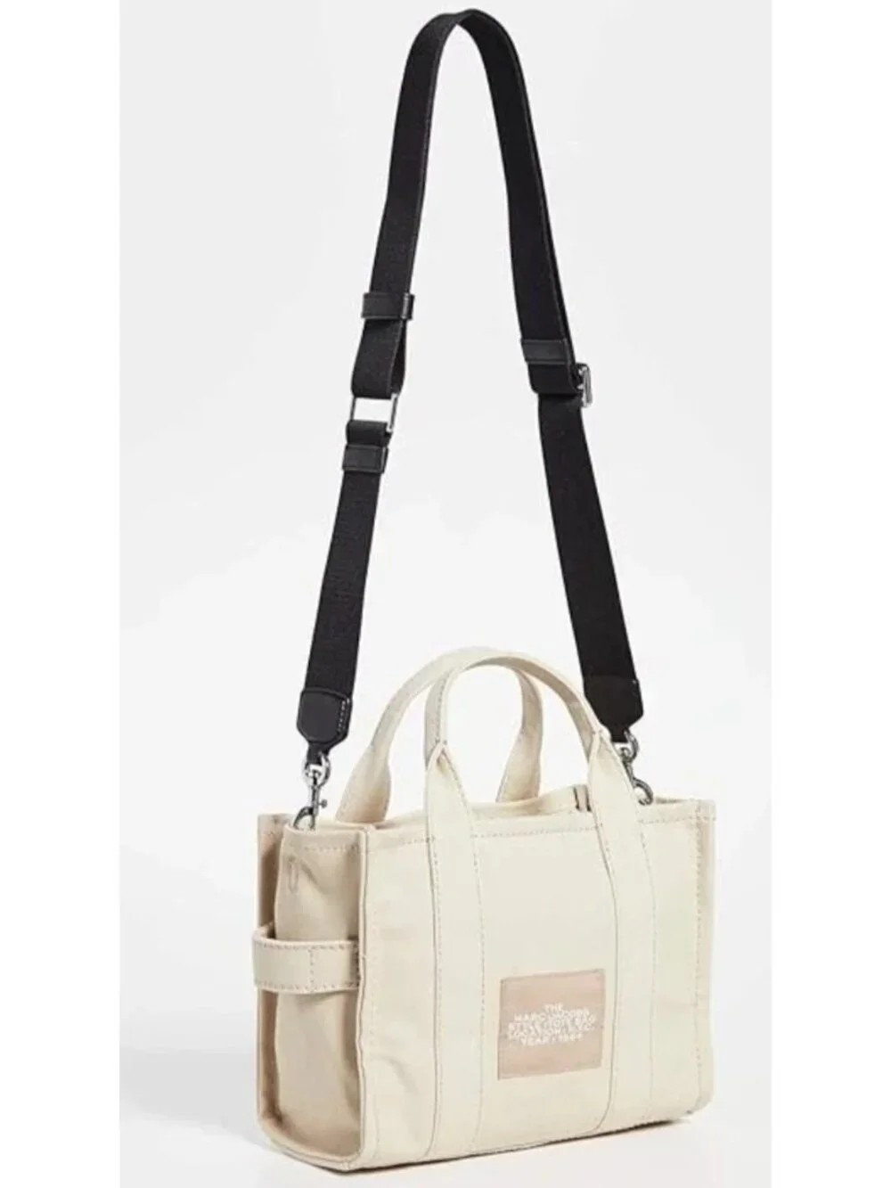 Marc Jacobs The Tote Bag Ivory Canvas Medium Tote Crossbody Zip Top